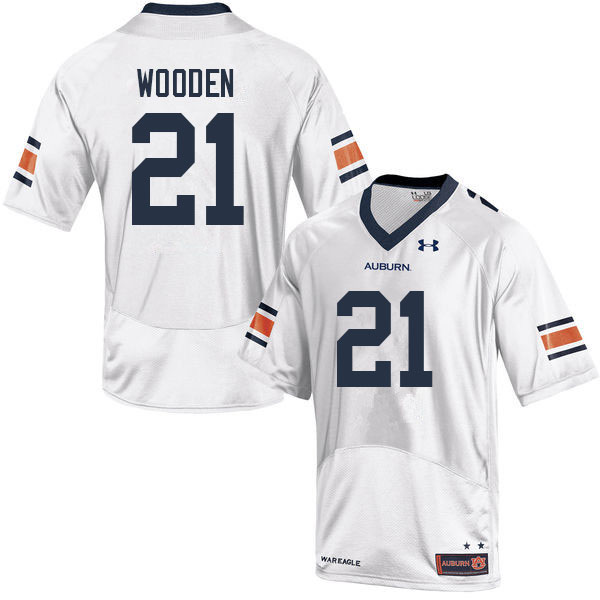 Men's Auburn Tigers #21 Caleb Wooden White 2022 College Stitched Football Jersey